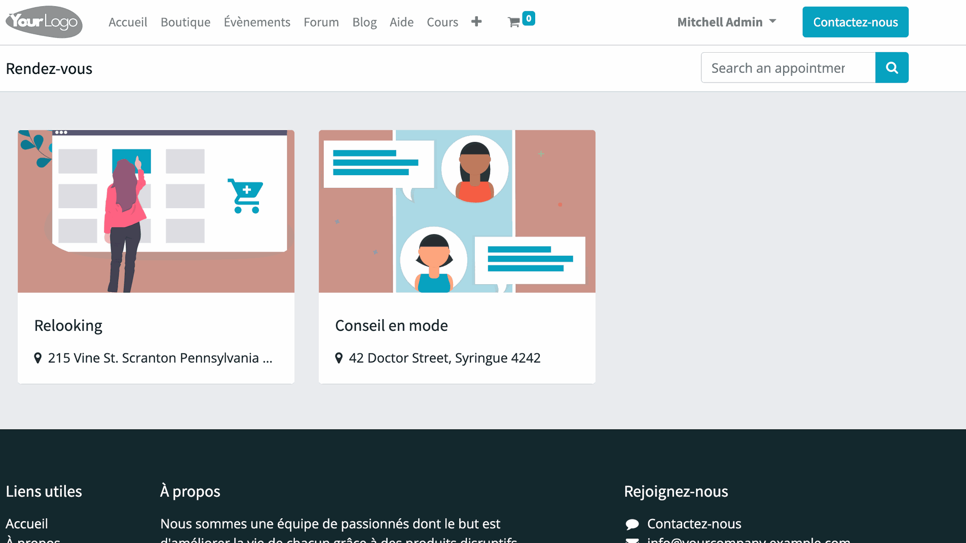 Prise de rendez-vous en ligne avec Odoo